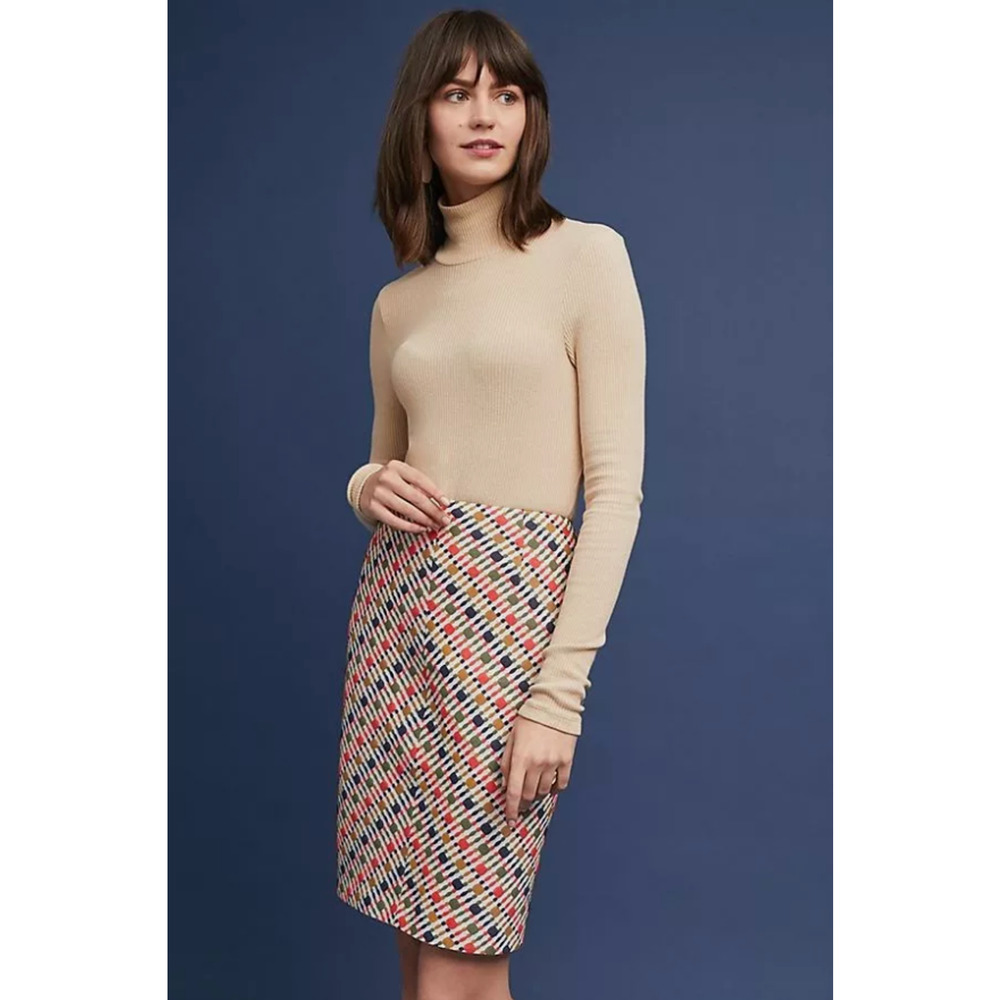 Anthropologie Hutch Laura Striped Jacquard Pencil Skirt – Multicolor – Size 4